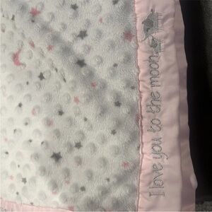 Just Born Baby Blanket Pink Floral Hearts